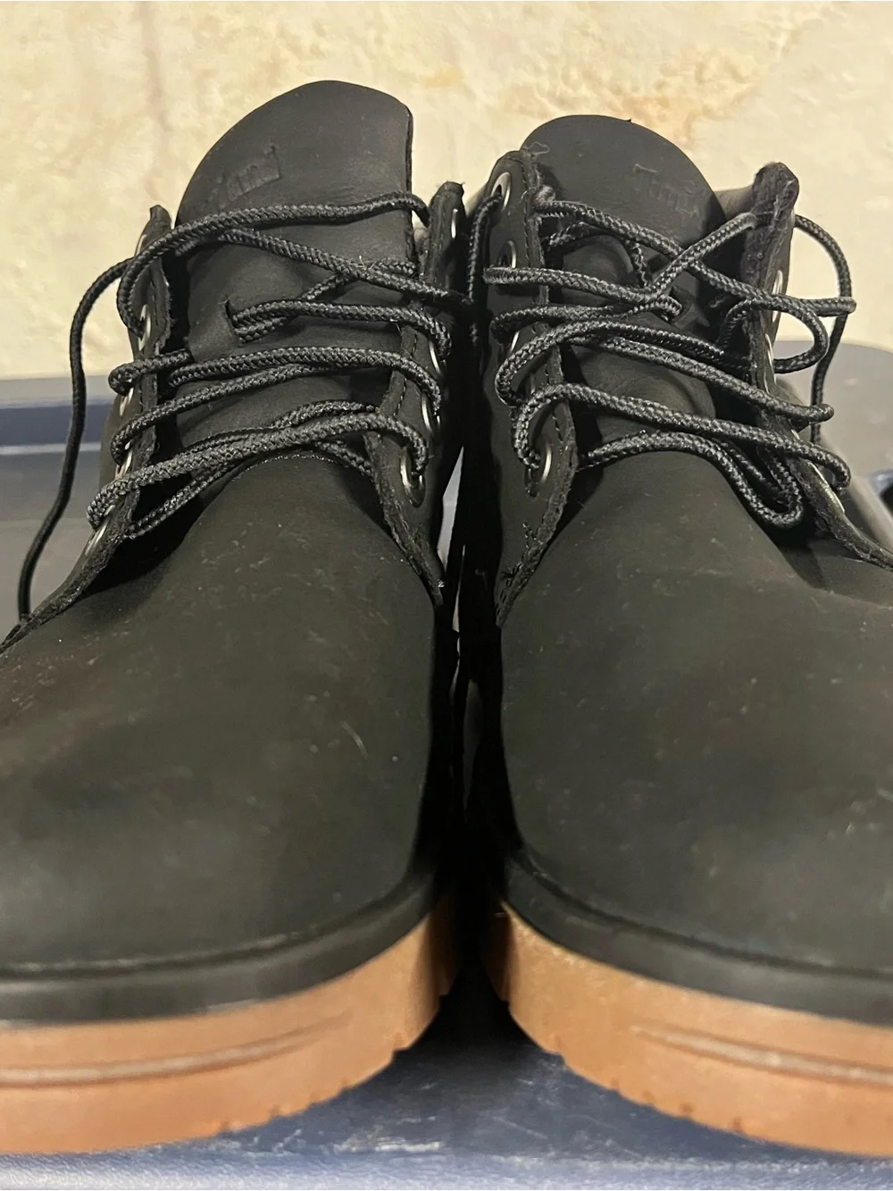 Timberland Black Work-Style Leather Lace-Up Boots